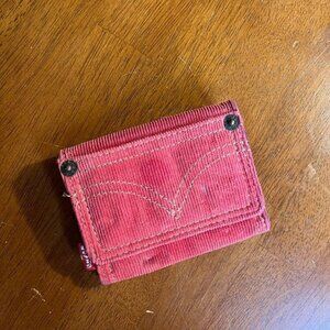 Vintage Levis Corduroy Wallet Trifold Red Tab Snap Indie Skater Grunge‎ Retro
